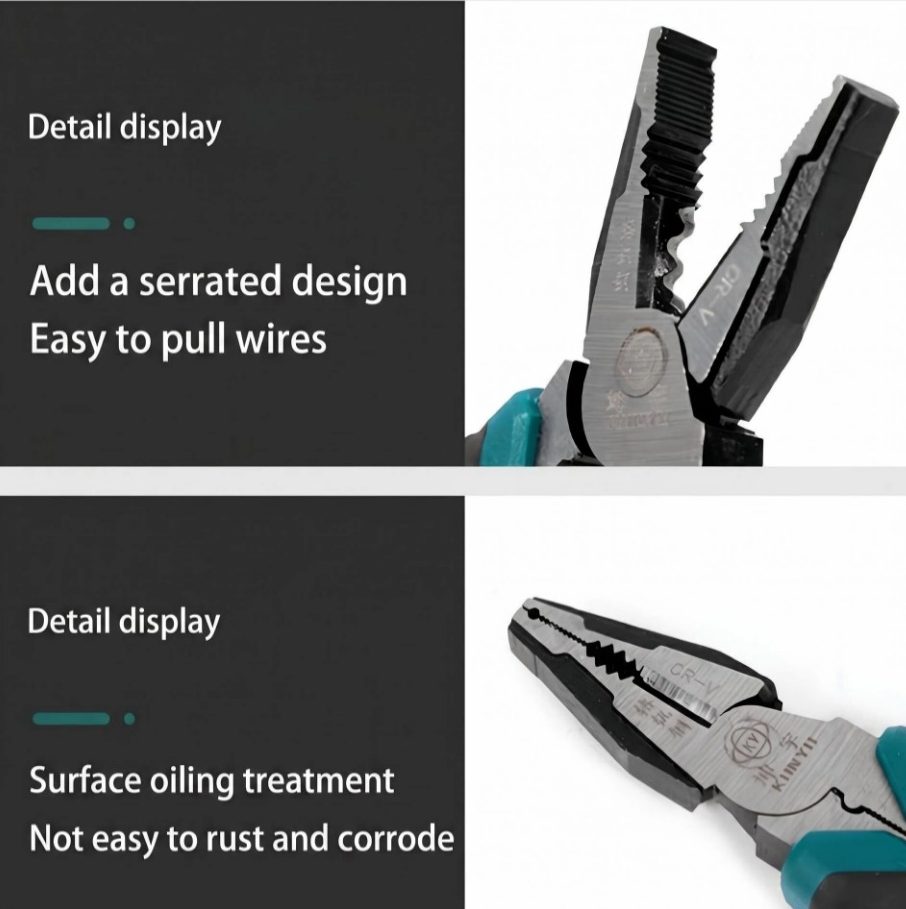 Chrome Vanadium Combination Pliers in workshop use