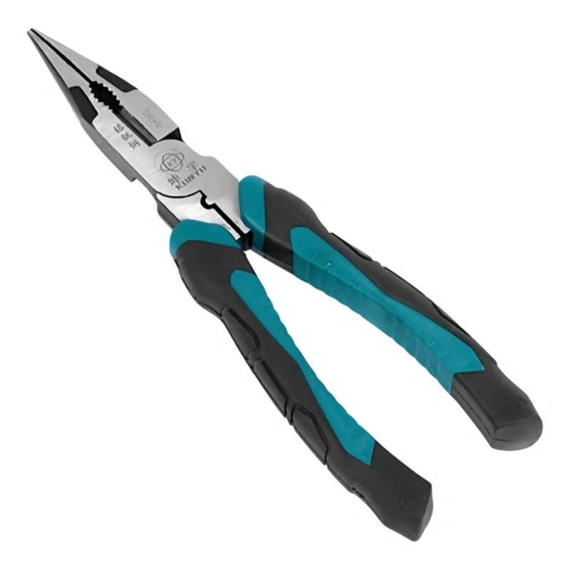 Chrome Vanadium Needle Nose Pliers jaws close-up material texture