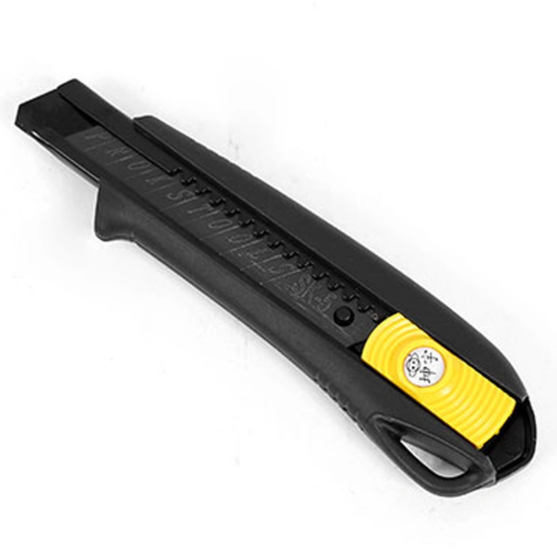 Black Double Blade Utility Knife detail close-up material texture