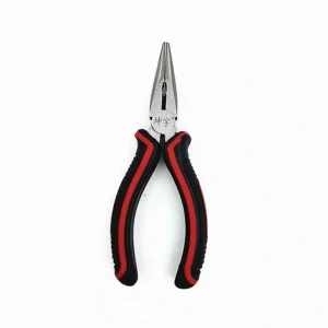 Black Red Handle Needle Nose jaws close-up detail