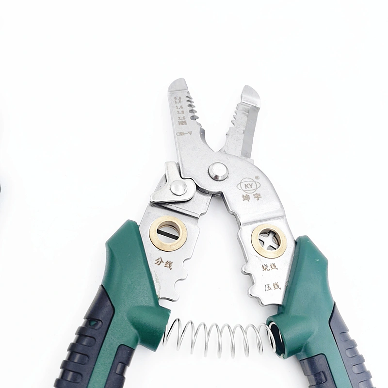 Stainless Steel Wire Stripping Pliers detail close-up material texture