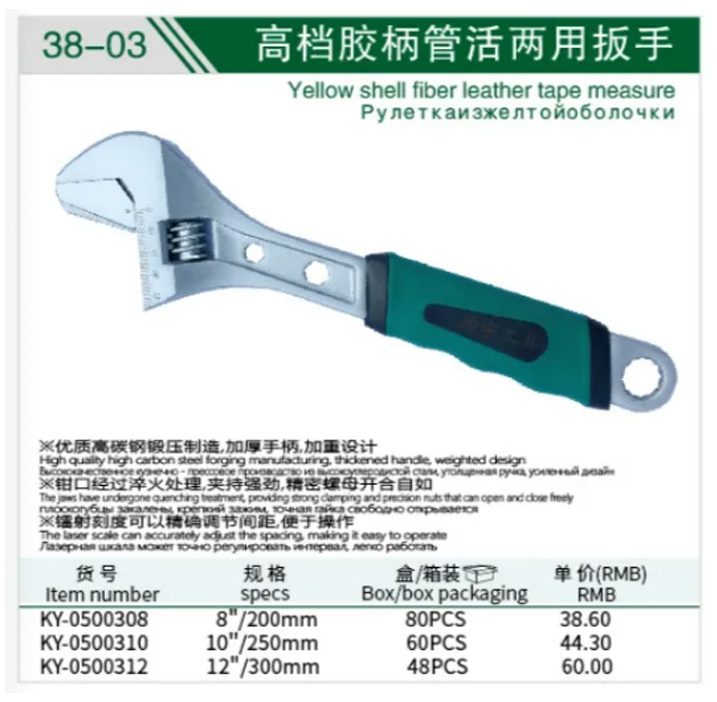 Wholesale rubber-grip pipe adjustable wrench view
