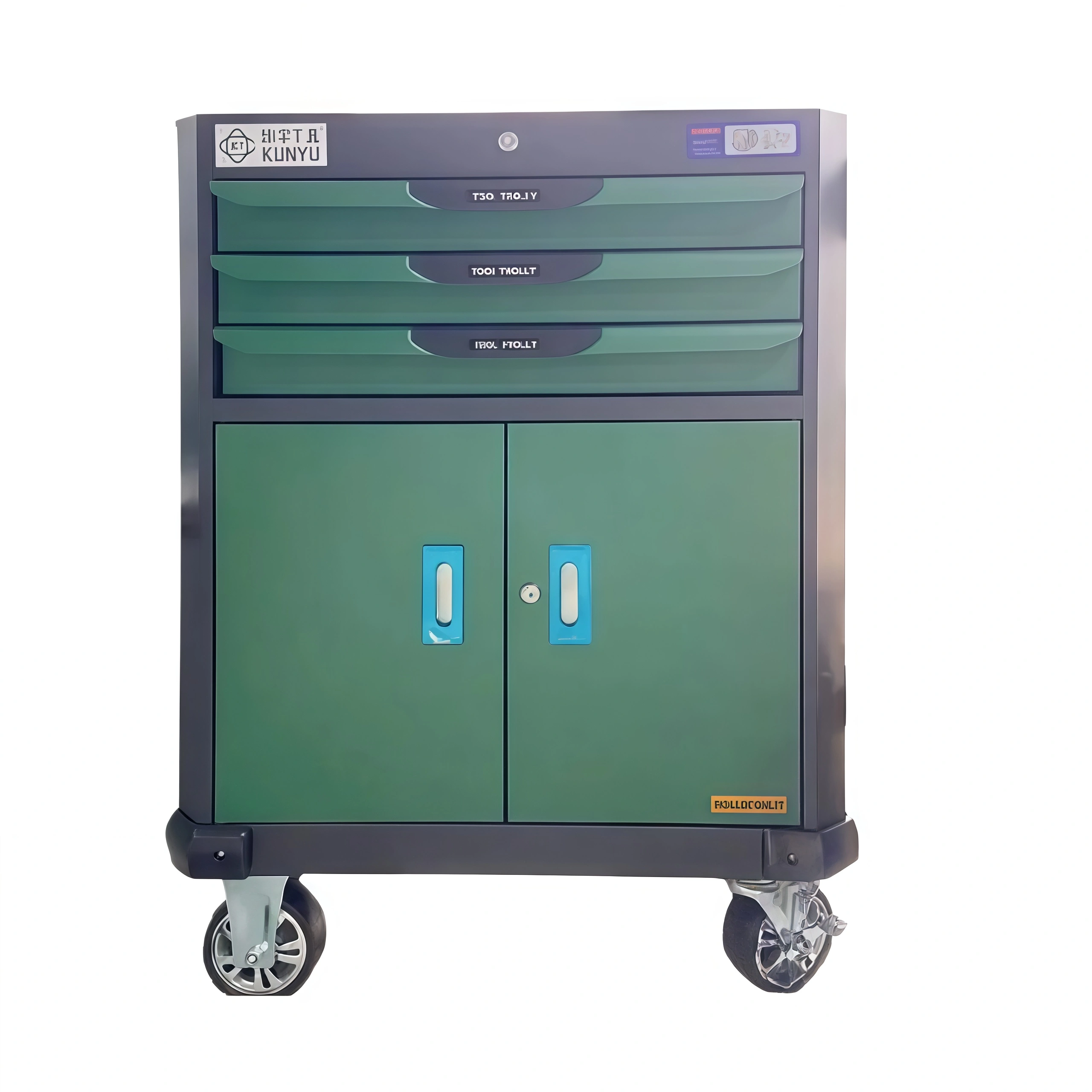 Professional Heavy-Duty Tool Cart 3-layer front view