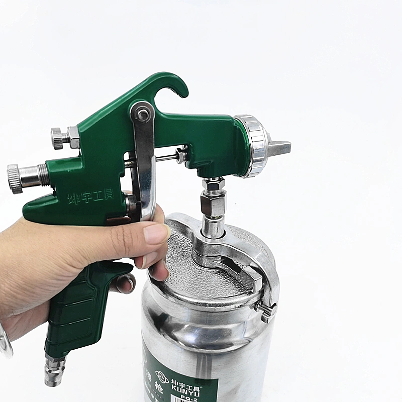 F75 Bottom-Feed Spray Gun Cup job-site view