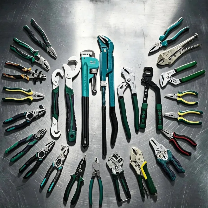Heavy-duty pliers set: needle-nose, diagonal, and snap ring pliers by Huashu Tools