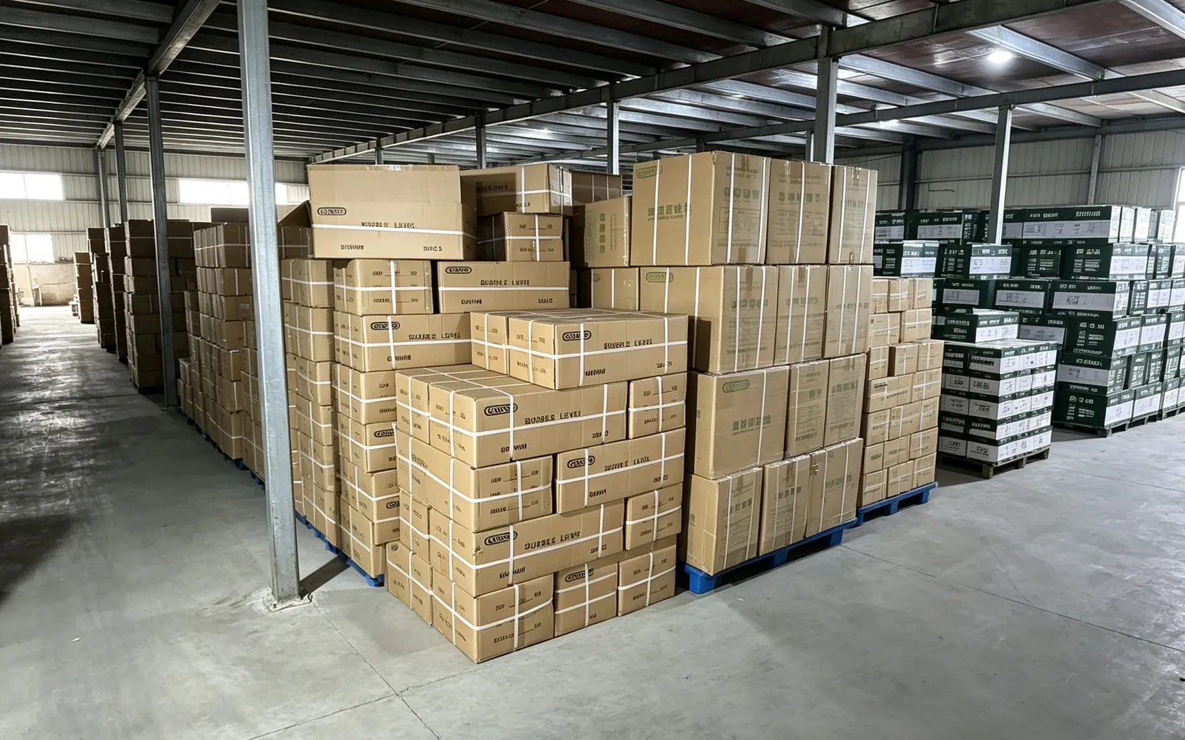 Export cartons of Huashu Tools hand tools sorted in warehouse